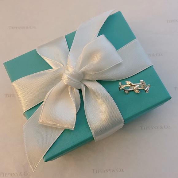 Tiffany & Co. Paloma Picasso Olive Leaf Vine Band Ring Silver Sz. 7 W/ Pouch 🎁 - Picture 4 of 7
